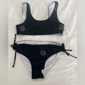 Global Love Black Bikini with Smiley Face XLarge (10/12) excellent condition